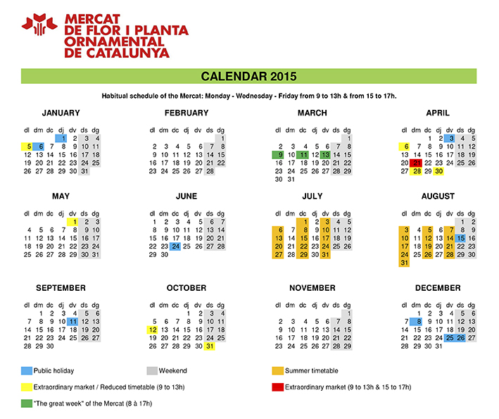 Mercat calendar 2015