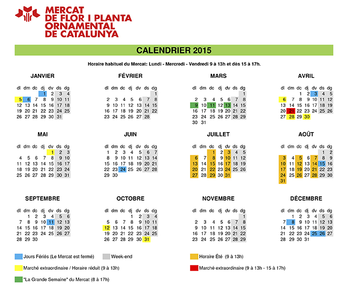 Calendrier du Mercat 2015